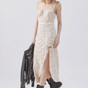 Urban Outfitters Cream Lace Midi Dress